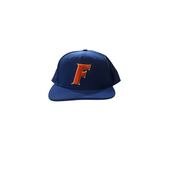 Nike Other - Nike True Dri Fit Flex Fitted Baseball Cap F Logo Navy Orange Men Size 7 1/2